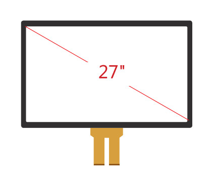 27&quot; incorporé écran tactile capacitif projectif de G+G, panneau d'écran tactile d'affichage à cristaux liquides