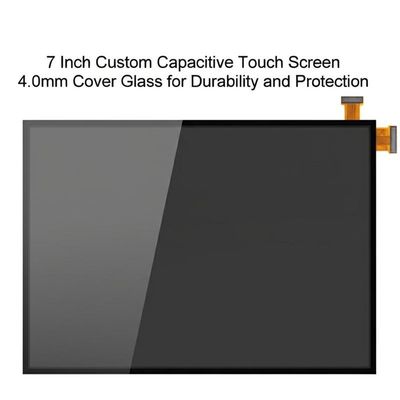 Écran tactile capacitif personnalisé de 7 pouces, verre de couverture de 4,0 mm pour durabilité et protection