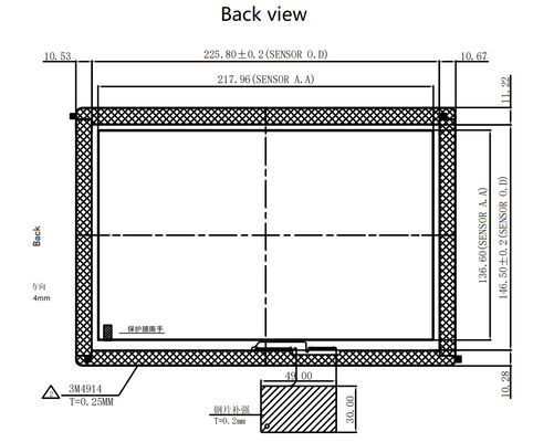 POS G + G 10.1 pouces projeté panneau tactile capacitif
