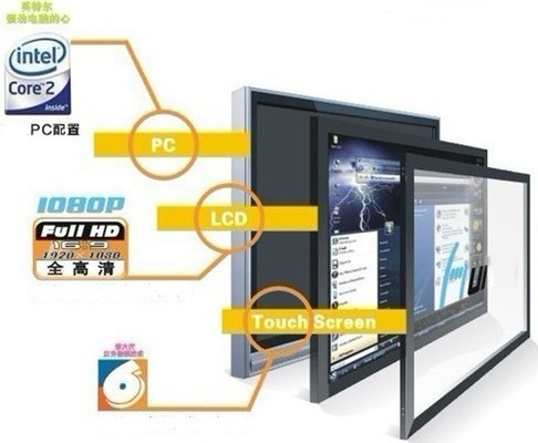 50 contact multi d'affichage à cristaux liquides de pouce 1080P HD industriel tous dans un écran tactile de PC pour la banque