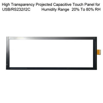 Panneau tactile capacitif projeté à haute transparence pour USB/RS232/I2C, plage d'humidité de 20% à 80% HR
