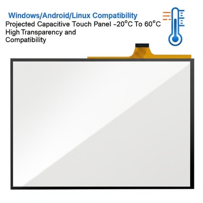 Panneau tactile capacitif projeté compatible Windows/Android/Linux -20°C à 60°C avec haute transparence et compatibilité